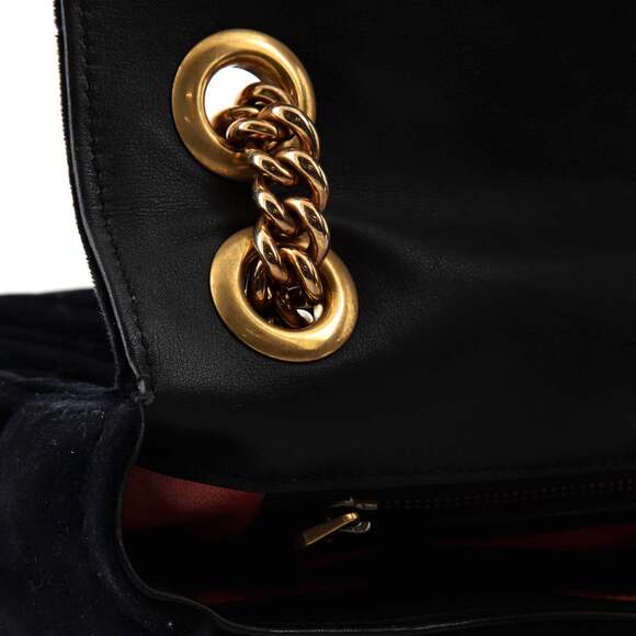 Gucci Gg Marmont Flap Bag Embroidered #142177G81B - Picture 11 of 13